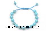 CGB8652 8mm,10mm round blue howlite adjustable macrame bracelets