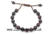 CGB8679 8mm,10mm round brecciated jasper adjustable macrame bracelets