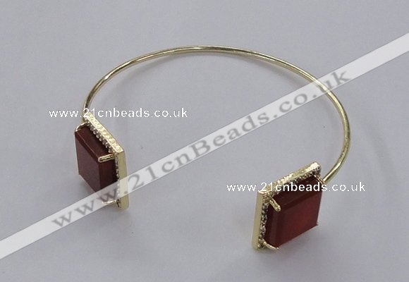 CGB868 15*15mm square agate gemstone bangles wholesale