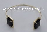 CGB869 15*15mm square agate gemstone bangles wholesale