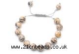 CGB8695 8mm,10mm round feldspar adjustable macrame bracelets