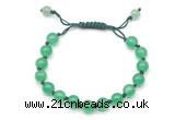 CGB8701 8mm,10mm round green agate adjustable macrame bracelets