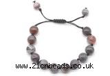 CGB8719 8mm,10mm round Botswana agate adjustable macrame bracelets