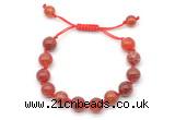 CGB8722 8mm,10mm round fire agate adjustable macrame bracelets