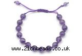 CGB8748 8mm,10mm round amethyst adjustable macrame bracelets