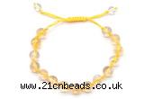 CGB8751 8mm,10mm round citrine adjustable macrame bracelets