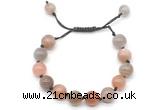 CGB8756 8mm,10mm round rainbow moonstone adjustable macrame bracelets