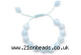 CGB8758 8mm,10mm round aquamarine adjustable macrame bracelets