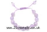 CGB8759 8mm,10mm round lavender amethyst adjustable macrame bracelets