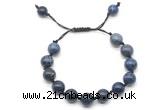 CGB8768 8mm,10mm round dumortierite adjustable macrame bracelets