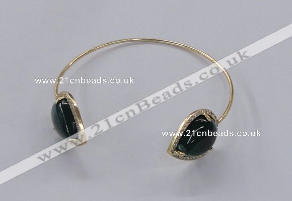 CGB877 15*20mm flat teardrop agate gemstone bangles wholesale