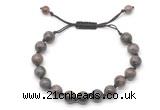 CGB8772 8mm,10mm round rainbow labradorite adjustable macrame bracelets