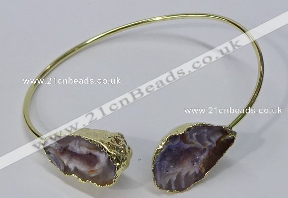 CGB882 13*18mm - 20*25mm freeform druzy agate gemstone bangles