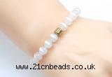 CGB8830 8mm, 10mm tibetan agate & drum hematite power beads bracelets