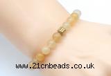 CGB8835 8mm, 10mm yellow aventurine & drum hematite power beads bracelets