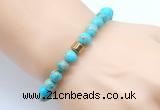 CGB8842 8mm, 10mm blue sea sediment jasper & drum hematite power beads bracelets