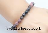 CGB8846 8mm, 10mm rhodonite & drum hematite power beads bracelets
