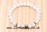 CGB8860 8mm, 10mm tibetan agate, drum & rondelle hematite beaded bracelets