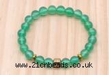 CGB8862 8mm, 10mm green agate, drum & rondelle hematite beaded bracelets