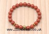 CGB8867 8mm, 10mm red jasper, drum & rondelle hematite beaded bracelets