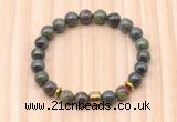 CGB8871 8mm, 10mm dragon blood jasper, drum & rondelle hematite beaded bracelets