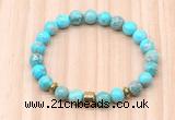 CGB8872 8mm, 10mm blue sea sediment jasper, drum & rondelle hematite beaded bracelets