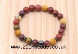 CGB8875 8mm, 10mm mookaite, drum & rondelle hematite beaded bracelets