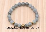 CGB8879 8mm, 10mm labradorite, drum & rondelle hematite beaded bracelets