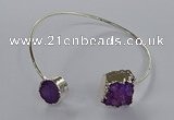 CGB889 12mm - 14*15mm freeform druzy agate gemstone bangles