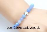 CGB8891 8mm, 10mm blue agate & cross hematite power beads bracelets