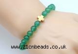 CGB8892 8mm, 10mm green agate & cross hematite power beads bracelets