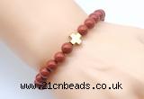 CGB8897 8mm, 10mm red jasper & cross hematite power beads bracelets