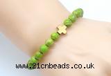 CGB8903 8mm, 10mm green sea sediment jasper & cross hematite power beads bracelets