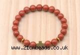 CGB8927 8mm, 10mm red jasper, cross & rondelle hematite beaded bracelets