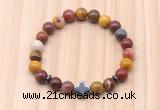 CGB8935 8mm, 10mm mookaite, cross & rondelle hematite beaded bracelets