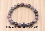 CGB8936 8mm, 10mm rhodonite, cross & rondelle hematite beaded bracelets