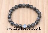 CGB8938 8mm, 10mm grey opal, cross & rondelle hematite beaded bracelets