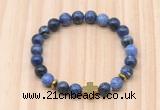 CGB8945 8mm, 10mm sodalite, cross & rondelle hematite beaded bracelets