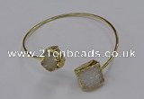 CGB895 12mm - 14*15mm freeform druzy agate gemstone bangles