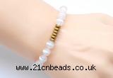 CGB8950 8mm, 10mm tibetan agate & rondelle hematite beaded bracelets