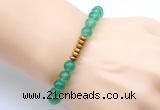 CGB8952 8mm, 10mm green agate & rondelle hematite beaded bracelets