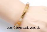 CGB8955 8mm, 10mm yellow aventurine & rondelle hematite beaded bracelets