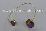 CGB896 12mm - 14*15mm freeform druzy agate gemstone bangles