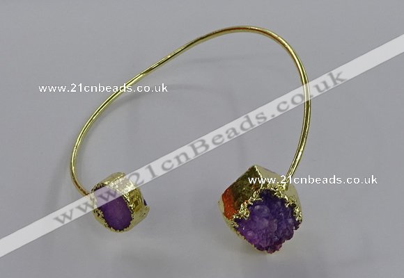 CGB896 12mm - 14*15mm freeform druzy agate gemstone bangles