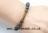 CGB8961 8mm, 10mm dragon blood jasper & rondelle hematite beaded bracelets