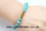 CGB8962 8mm, 10mm blue sea sediment jasper & rondelle hematite beaded bracelets