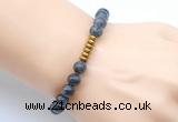 CGB8970 8mm, 10mm black labradorite & rondelle hematite beaded bracelets