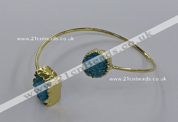 CGB898 12mm - 14*15mm freeform druzy agate gemstone bangles