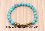 CGB8992 8mm, 10mm blue sea sediment jasper & drum hematite beaded bracelets