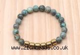 CGB8997 8mm, 10mm African turquoise & drum hematite beaded bracelets